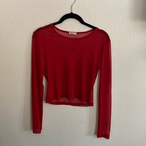 Red Sheer Long Sleeve